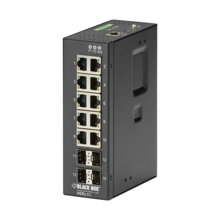 BLACK BOX Industrial Managed Gigabit Ethernet Switch - (10) Rj-45, (4) Sfp LIG1014A